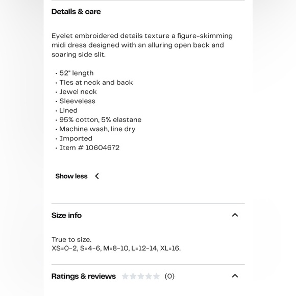 Free People Elegant Cream eyelet embroidered open back Dress - Picture 5 of 5